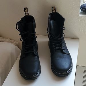 Dr Martens black boots.